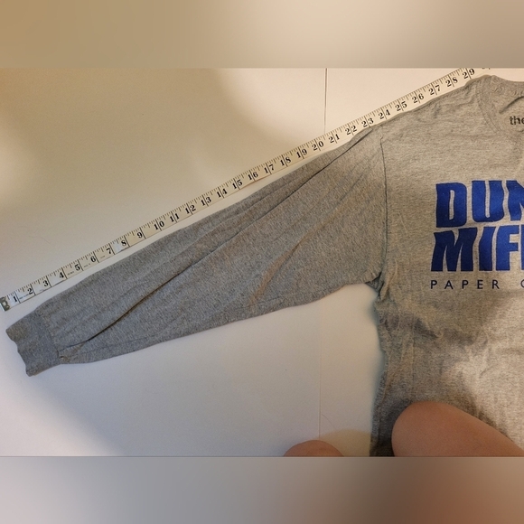 the Office Dunder Mifflin Paper Company Logo Grey Long Sleeve T shirt - Picture 6 of 6